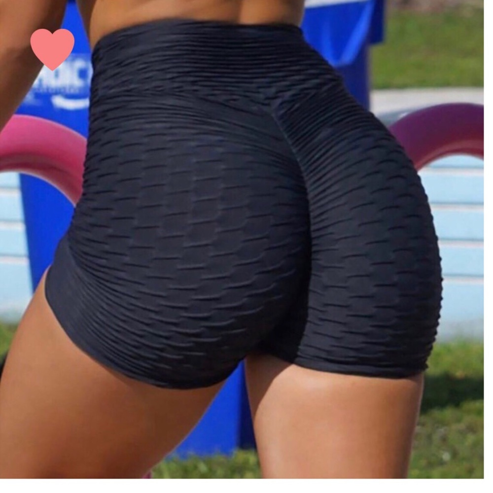Black Honeycomb Butt Lifting Shorts